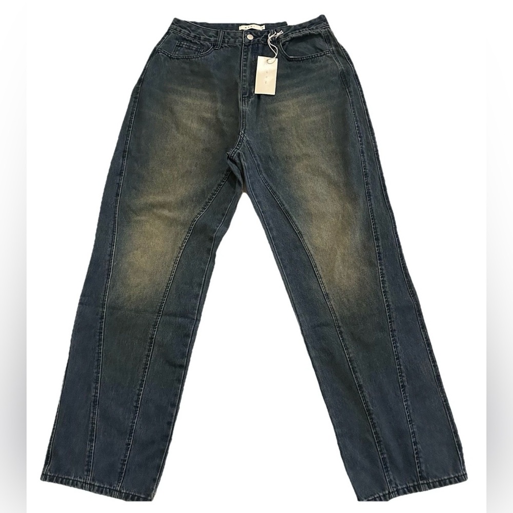 MNML Ultra Baggy Tower Men’s Dark Wash Jeans 31-Faded Streetwear Y2K Skater NWT